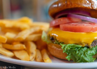 Juicy Cheeseburger with Fries from the Celtic Tavern Olde Town Best Burger - Best Lunch Rockdale