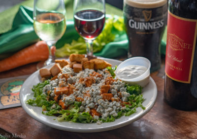 Wine and fresh salad Celtic Tavern - With Guinness Stout
