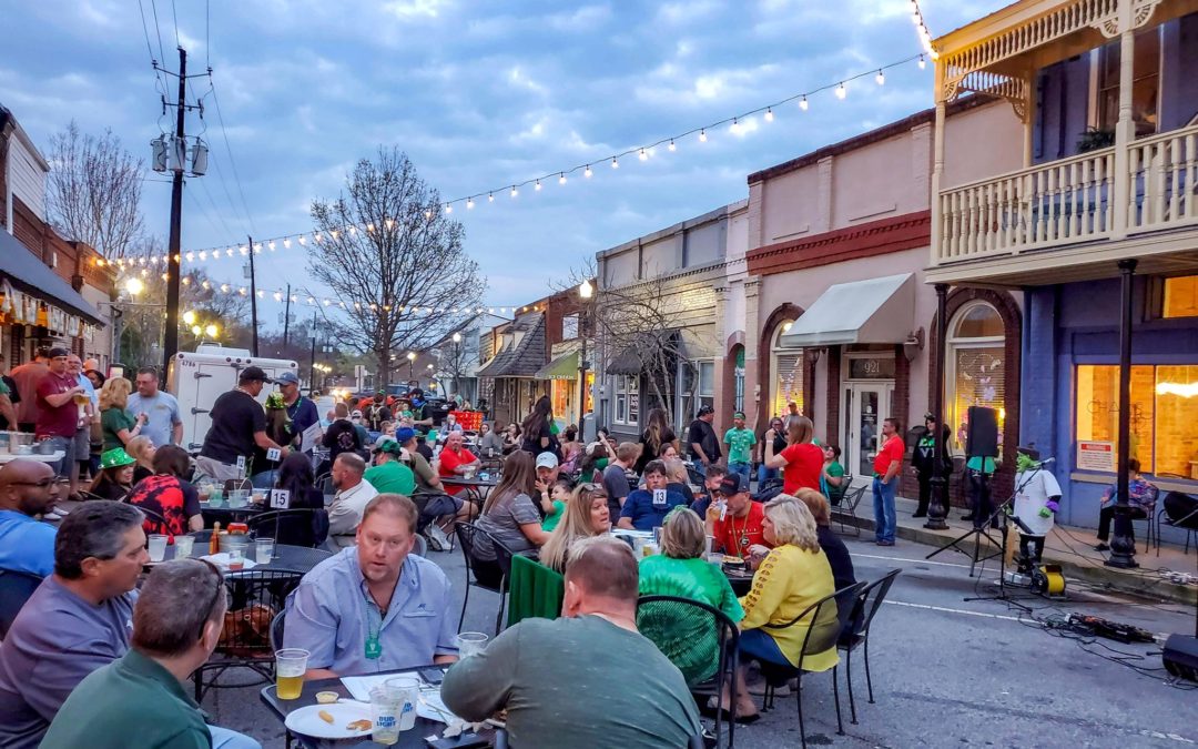 Olde Town Conyers Street Party - Crowed in Street in Olde Town - Best Conyers Pub